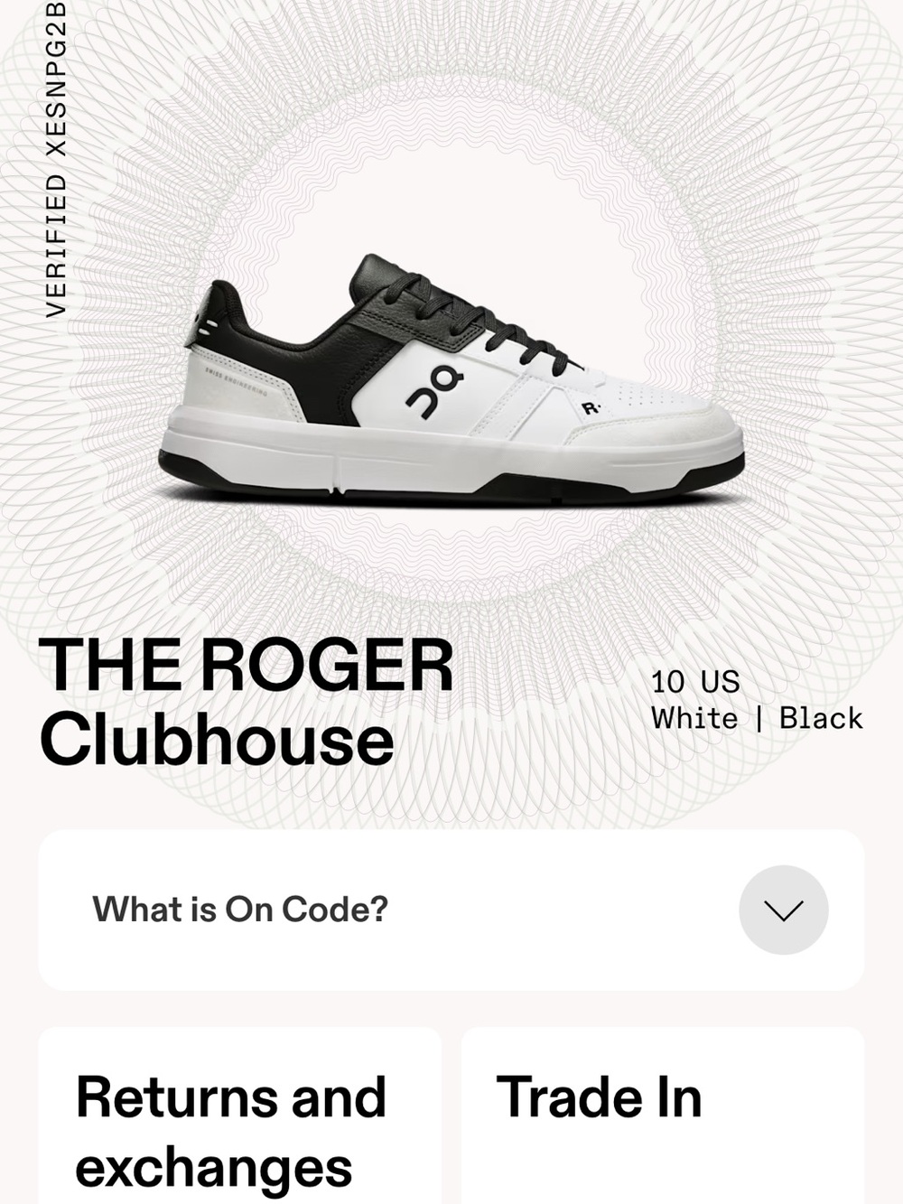 On Running The Roger Clubhouse Men's Sneaker - White/Black